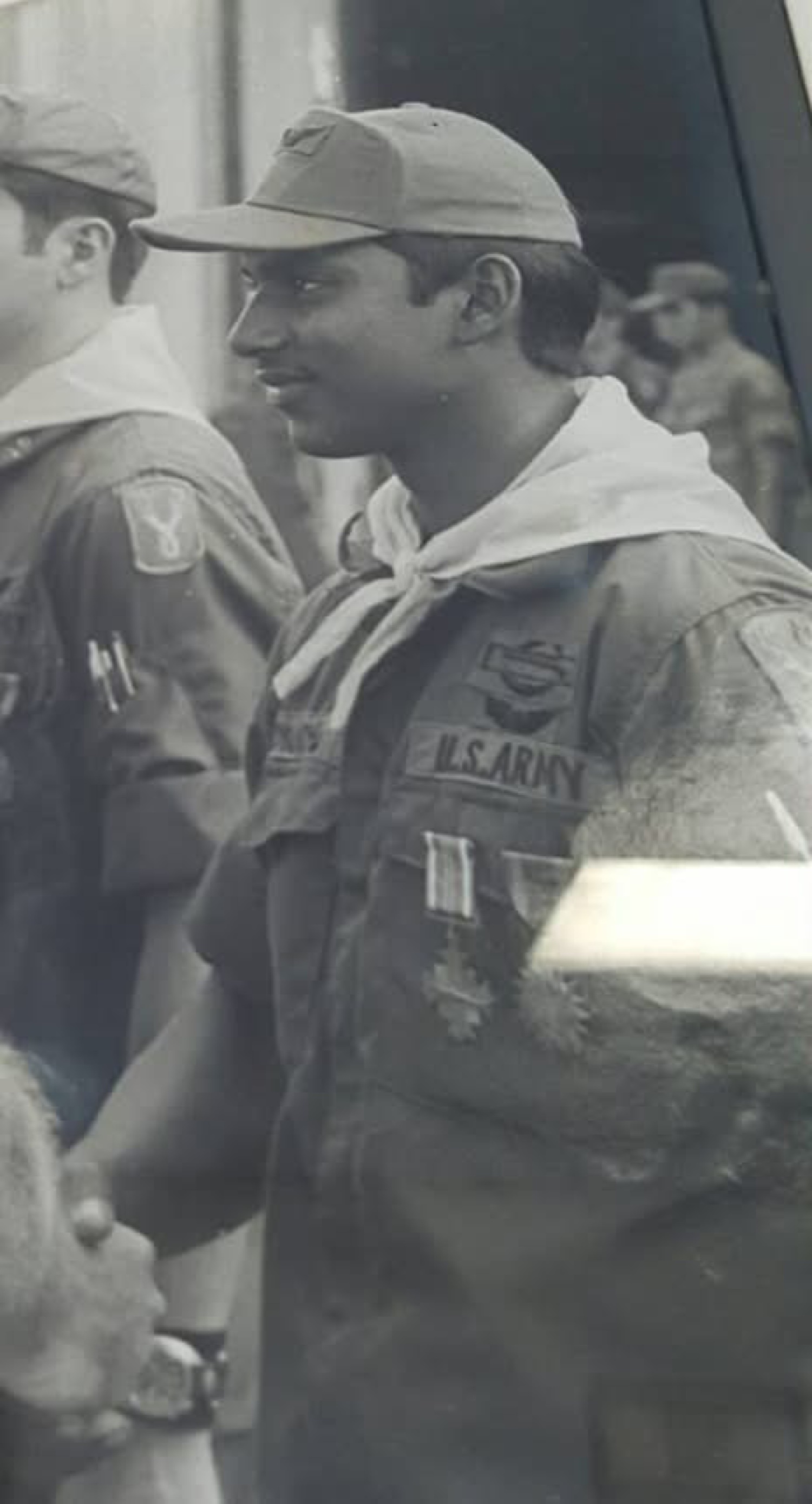 Lomas Rishee 'Ron' Sharma in U.S. Army uniform wearing the Distinguished Flying Cross and Air Medal, 1971